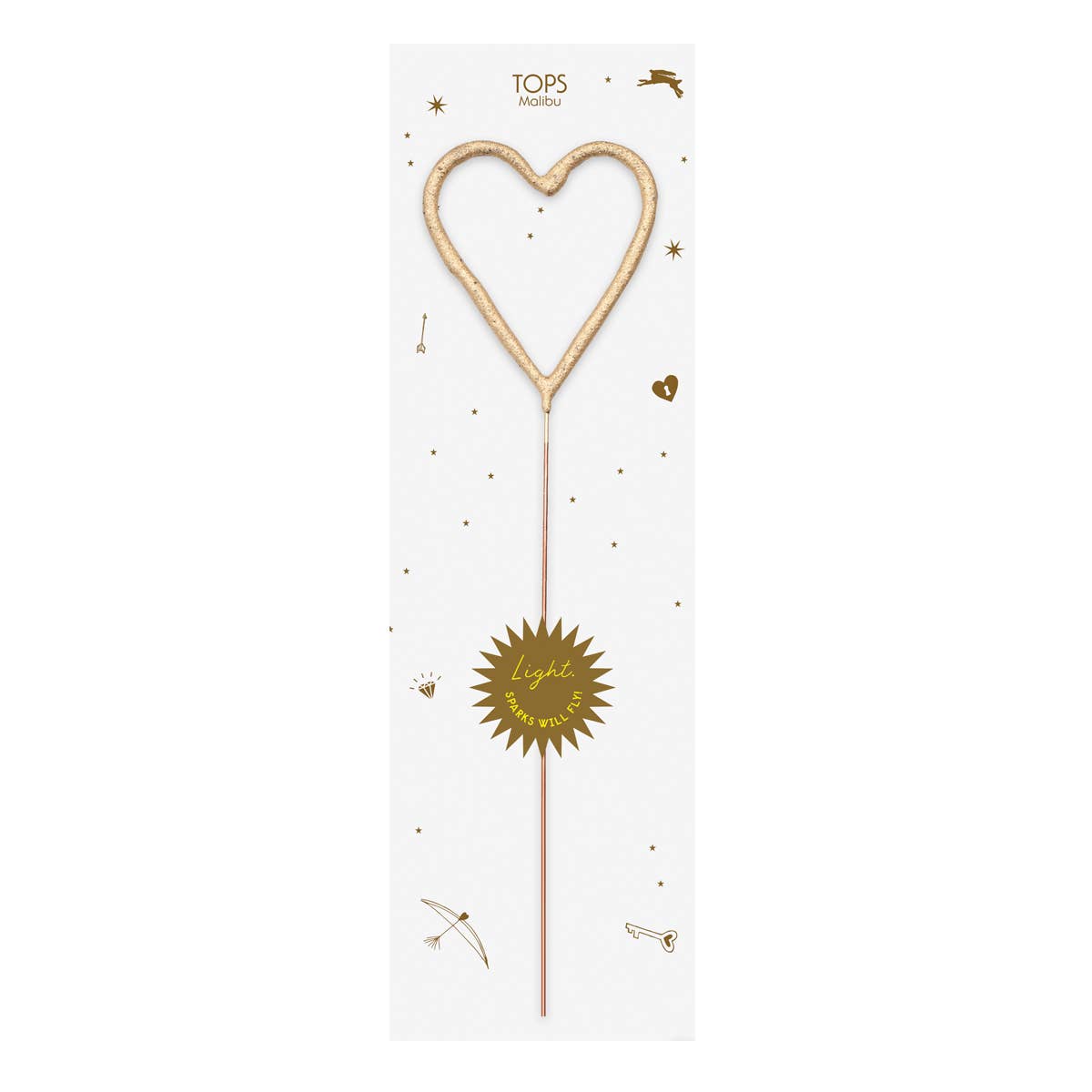 Big Golden Sparkler Wand Heart - Spiral Circle
