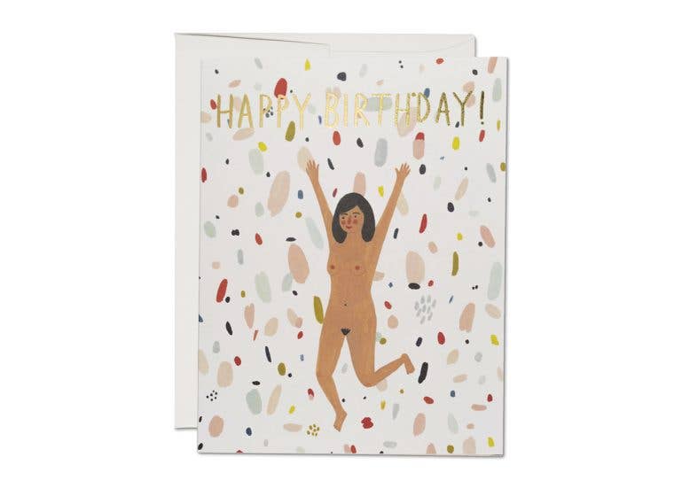 Birthday Suit Greeting Card - Spiral Circle