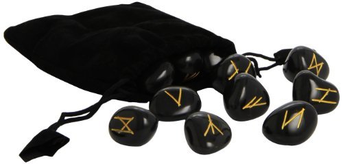 Black Agate Runes - Spiral Circle
