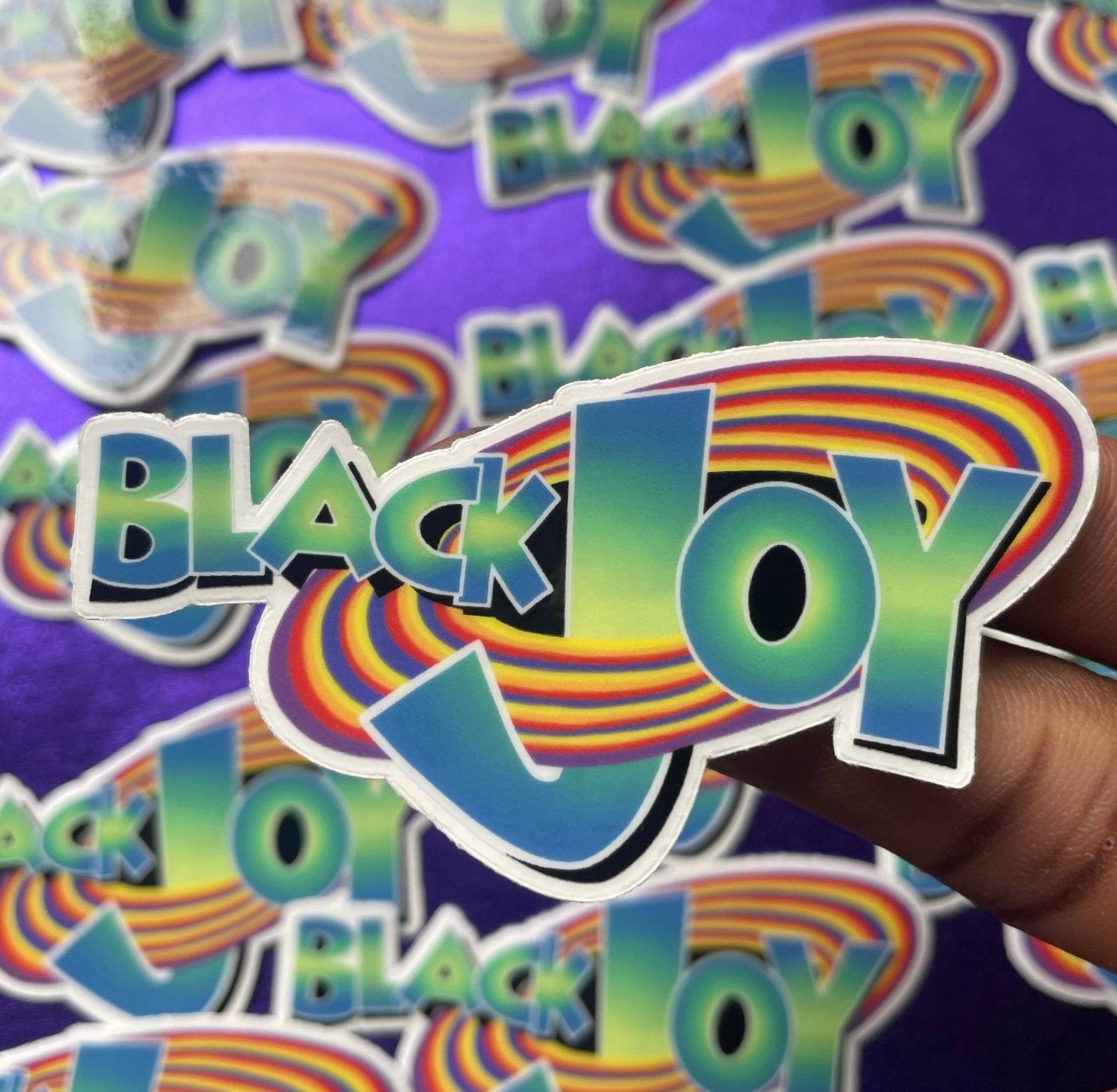 Black Joy Sticker - Spiral Circle