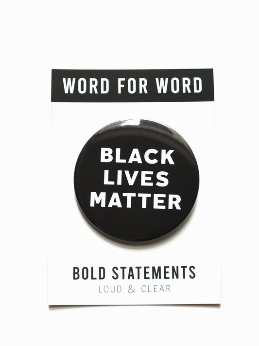 BLACK LIVES MATTER 3" Large Pinback Button - Spiral Circle