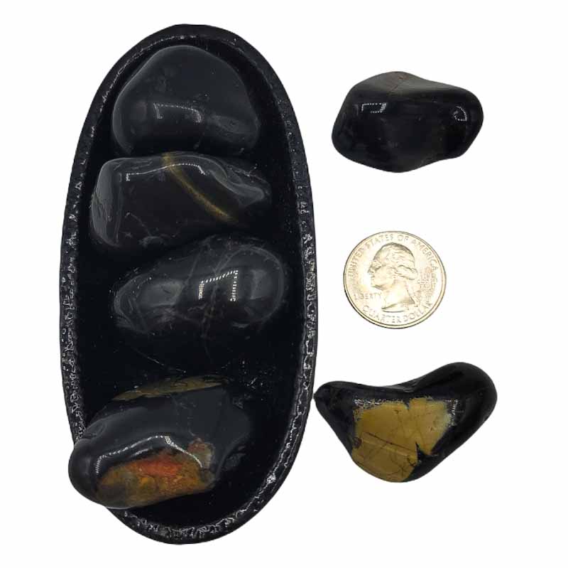 Black Onyx | Tumbled | Relief of Worries - Spiral Circle