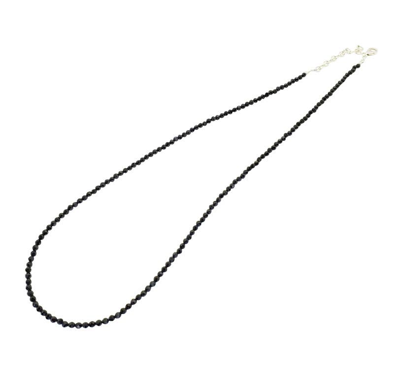 Black Spinel Necklace For Pendants - Spiral Circle