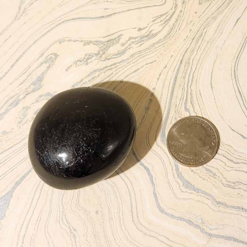 Black Tourmaline | Palm Stone - Spiral Circle