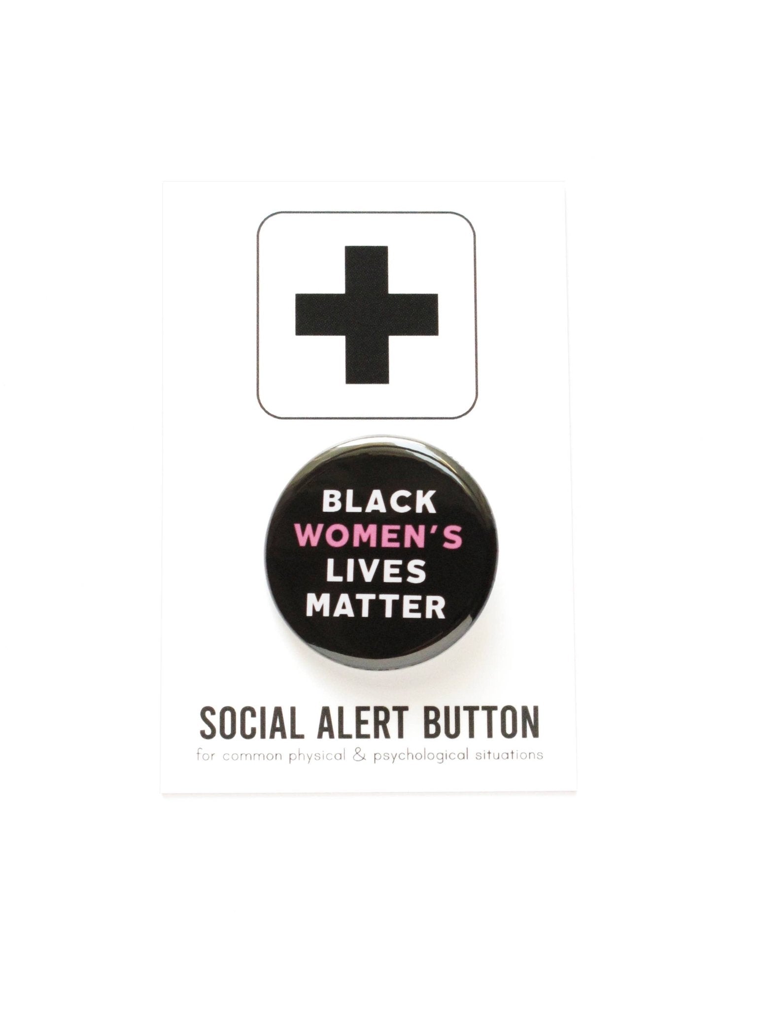 Black Women's Lives Matter Button - Spiral Circle