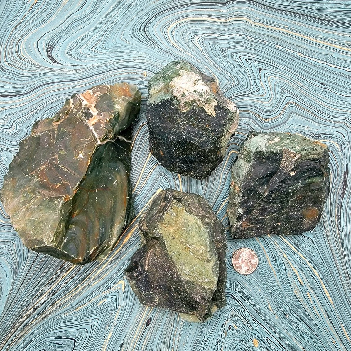 Bloodstone Raw Statement Pieces - Spiral Circle