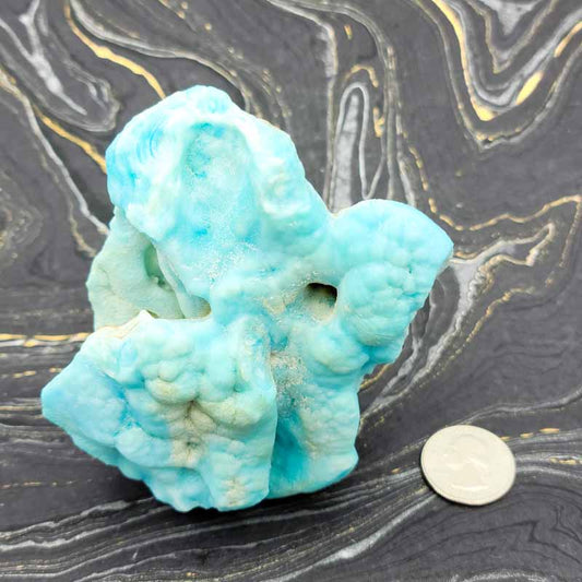 Blue Aragonite Large Raw | Statement Piece - Spiral Circle