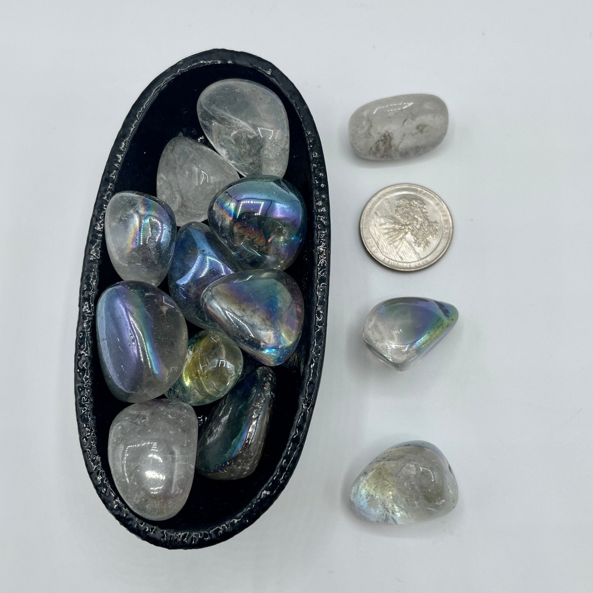 Blue Aura Quartz | Tumbled - Spiral Circle