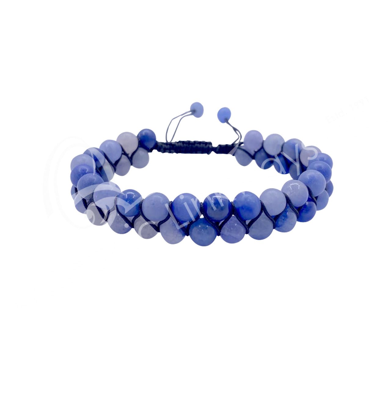 Blue Aventurine Bracelet | Double Row & Adjustable | 6mm - Spiral Circle