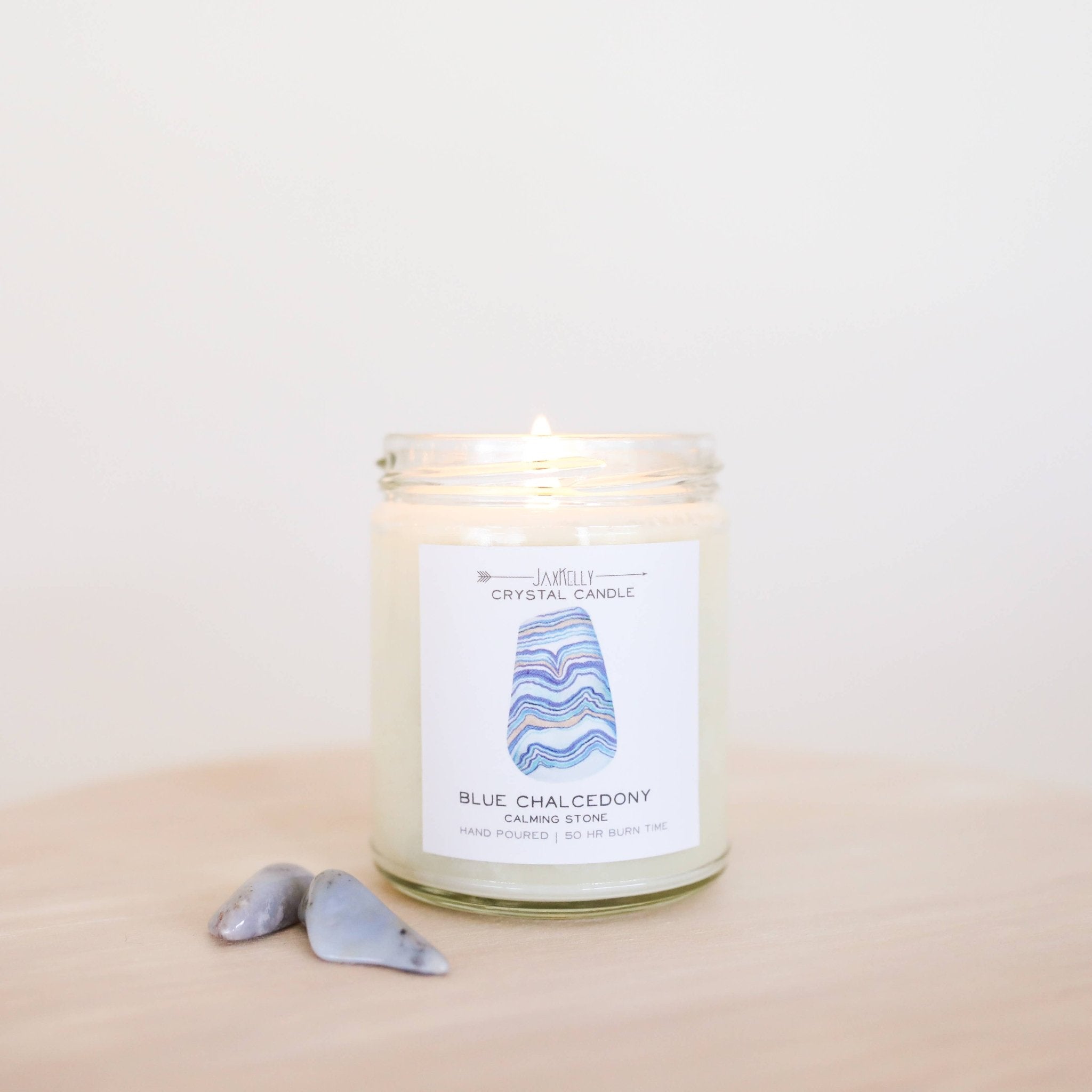 Blue Chalcedony Candle | Calming - Spiral Circle