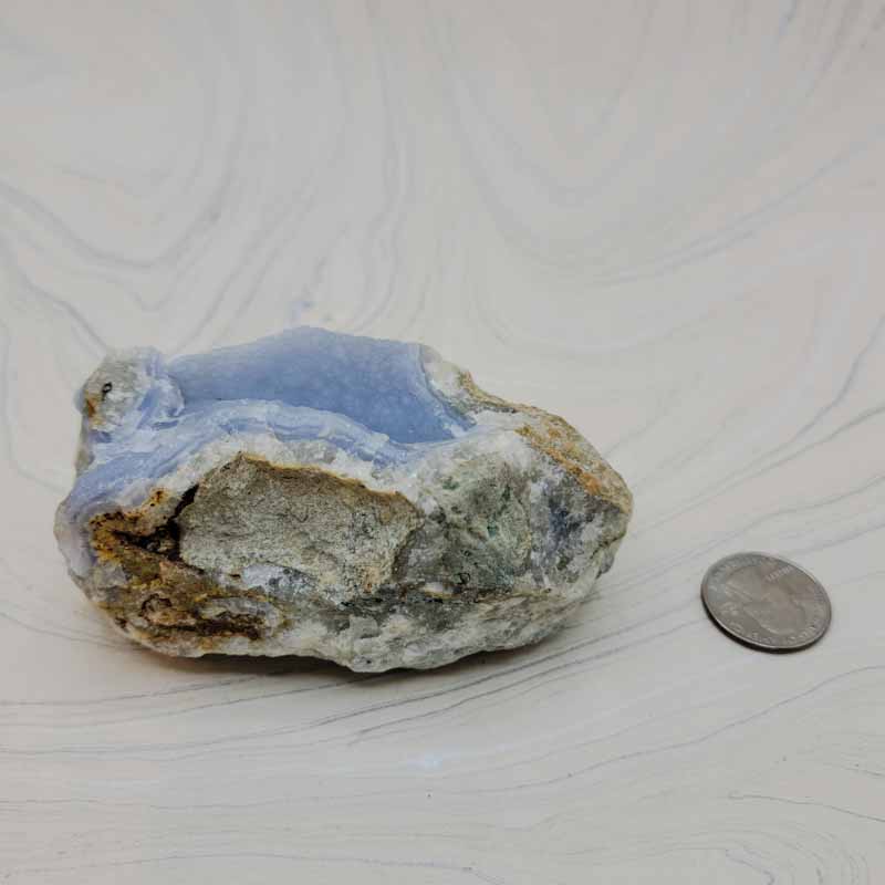 Blue Chalcedony Geode - Spiral Circle