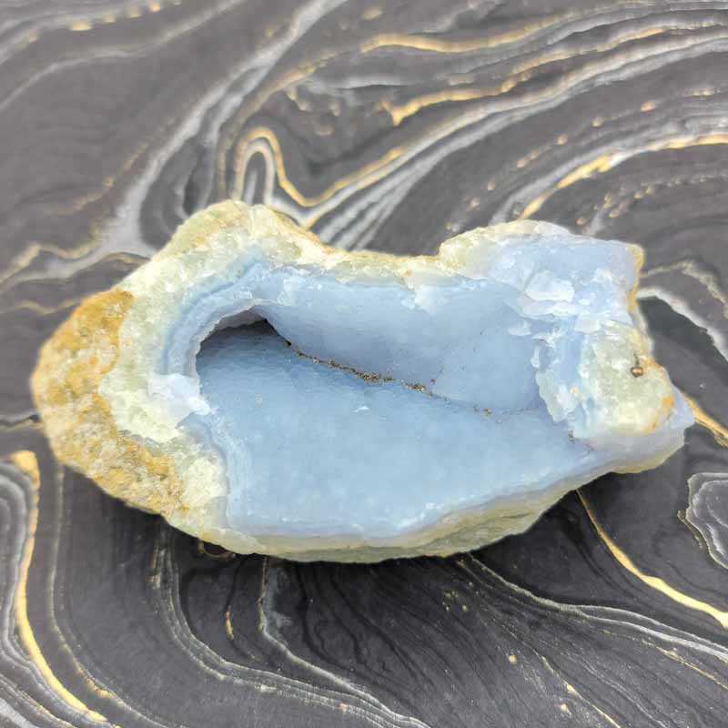 Blue Chalcedony Geode - Spiral Circle