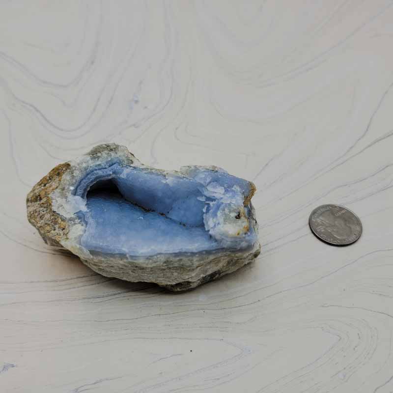 Blue Chalcedony Geode - Spiral Circle