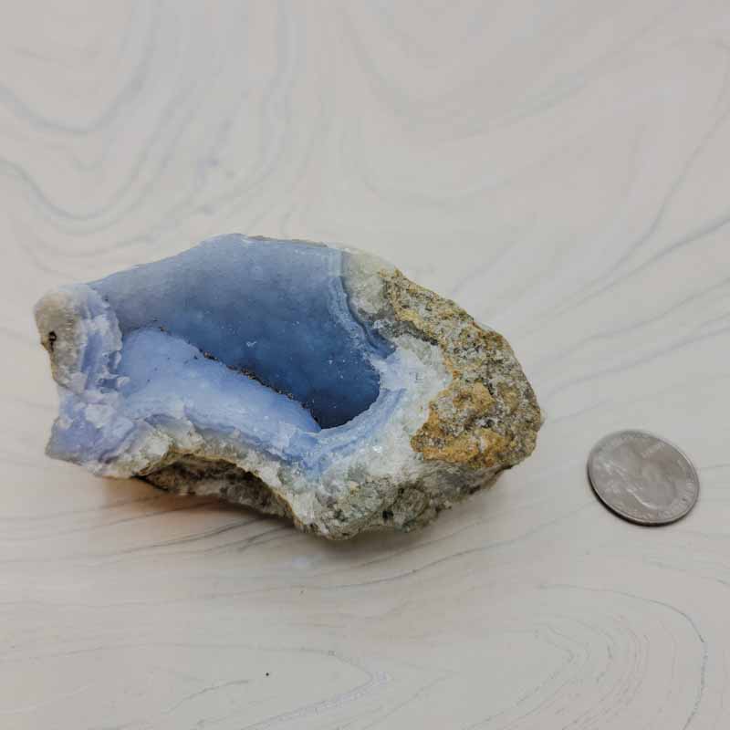 Blue Chalcedony Geode - Spiral Circle