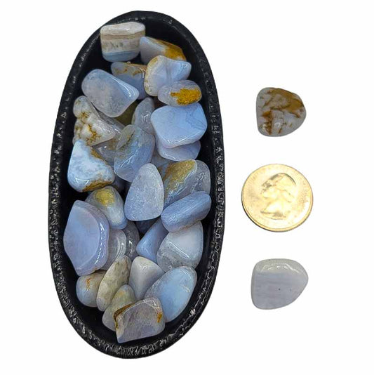 Blue Lace Agate Chips - Spiral Circle