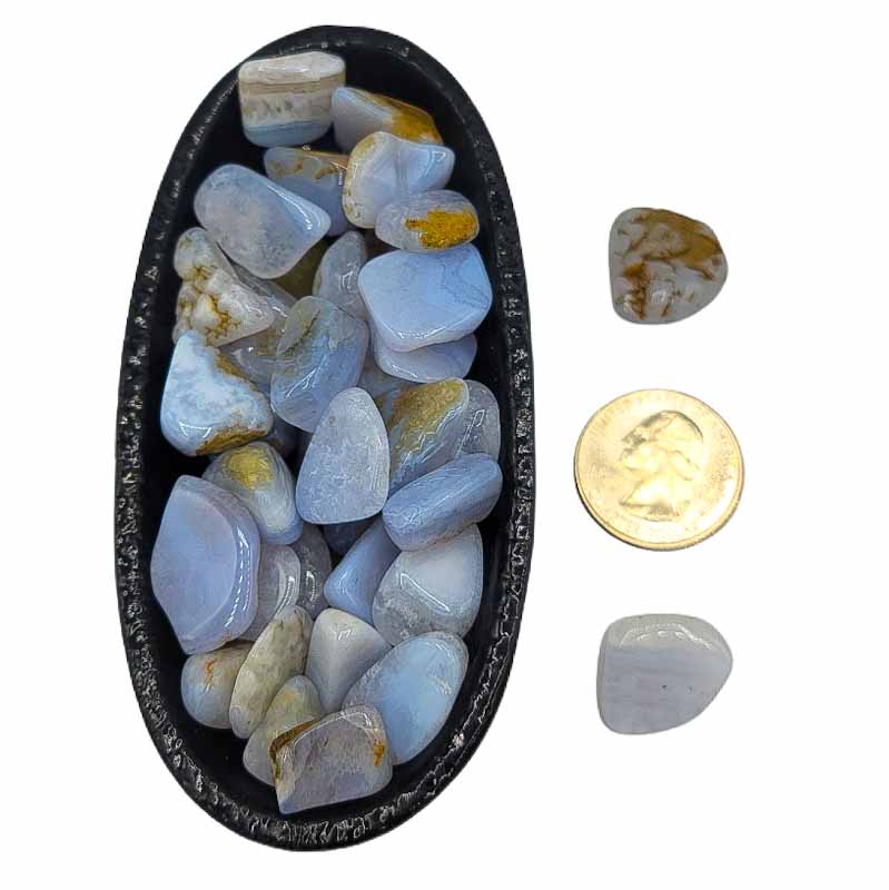 Blue Lace Agate Chips - Spiral Circle