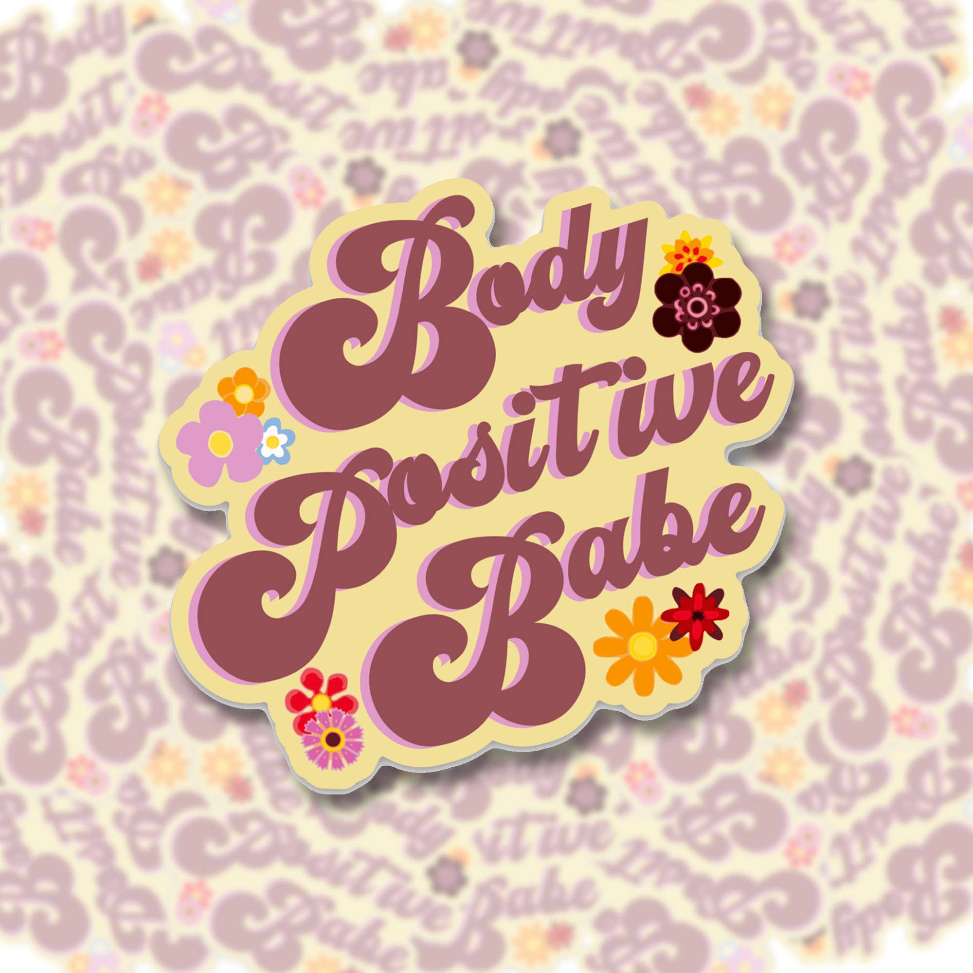Body Positive Sticker Body Positive Babe Sticker - Spiral Circle