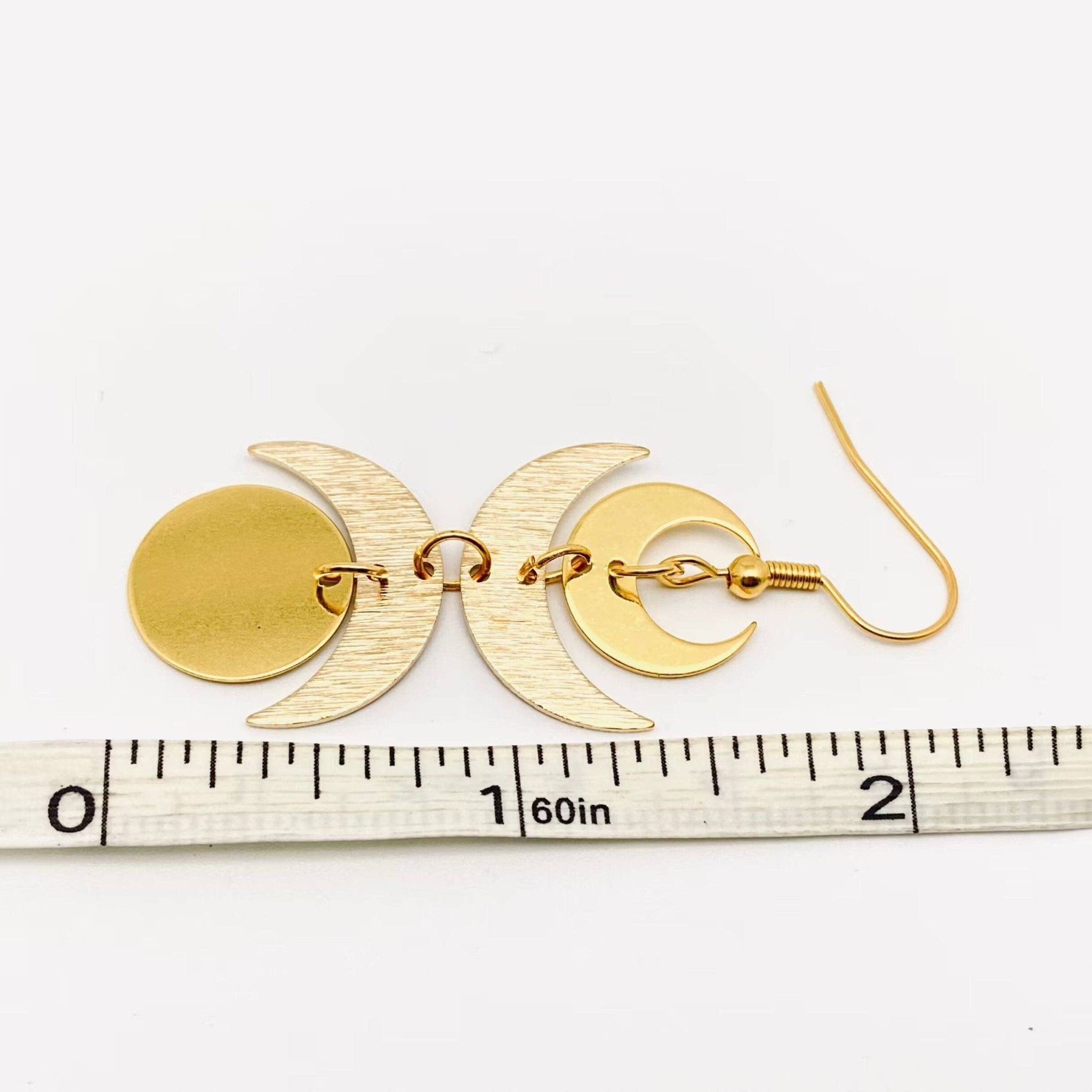 Bohemian Style Triple Moon Earrings - Spiral Circle