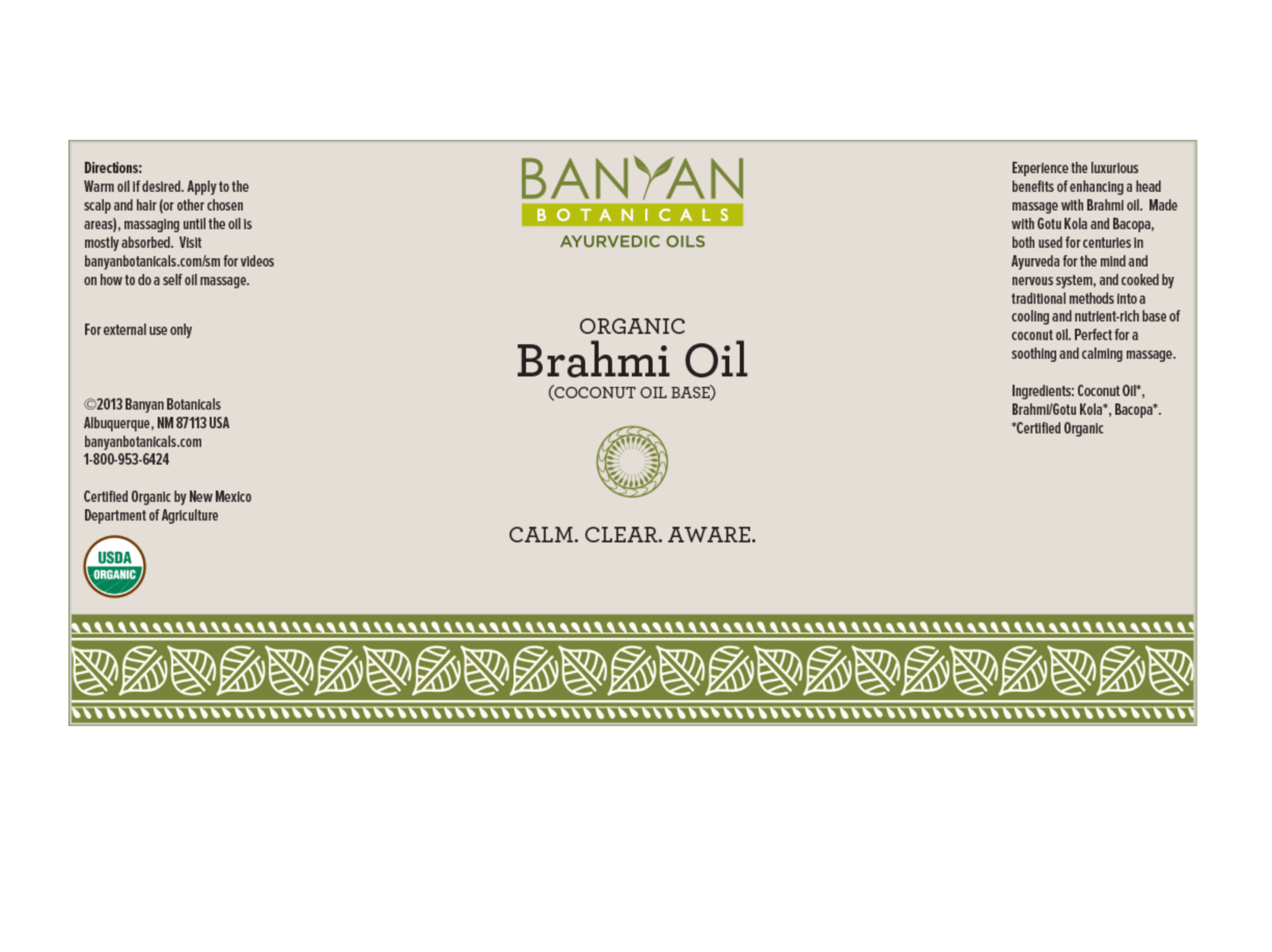 Brahmi Oil | Coconut | 4 fl oz - Spiral Circle