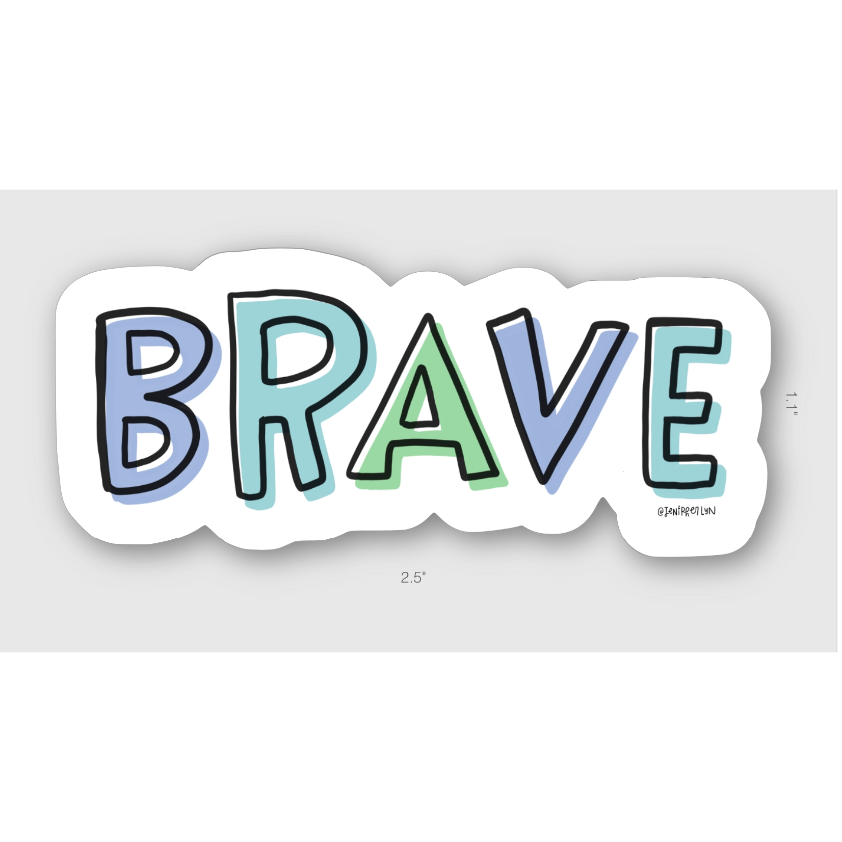 BRAVE Blue Affirmation Word - 3