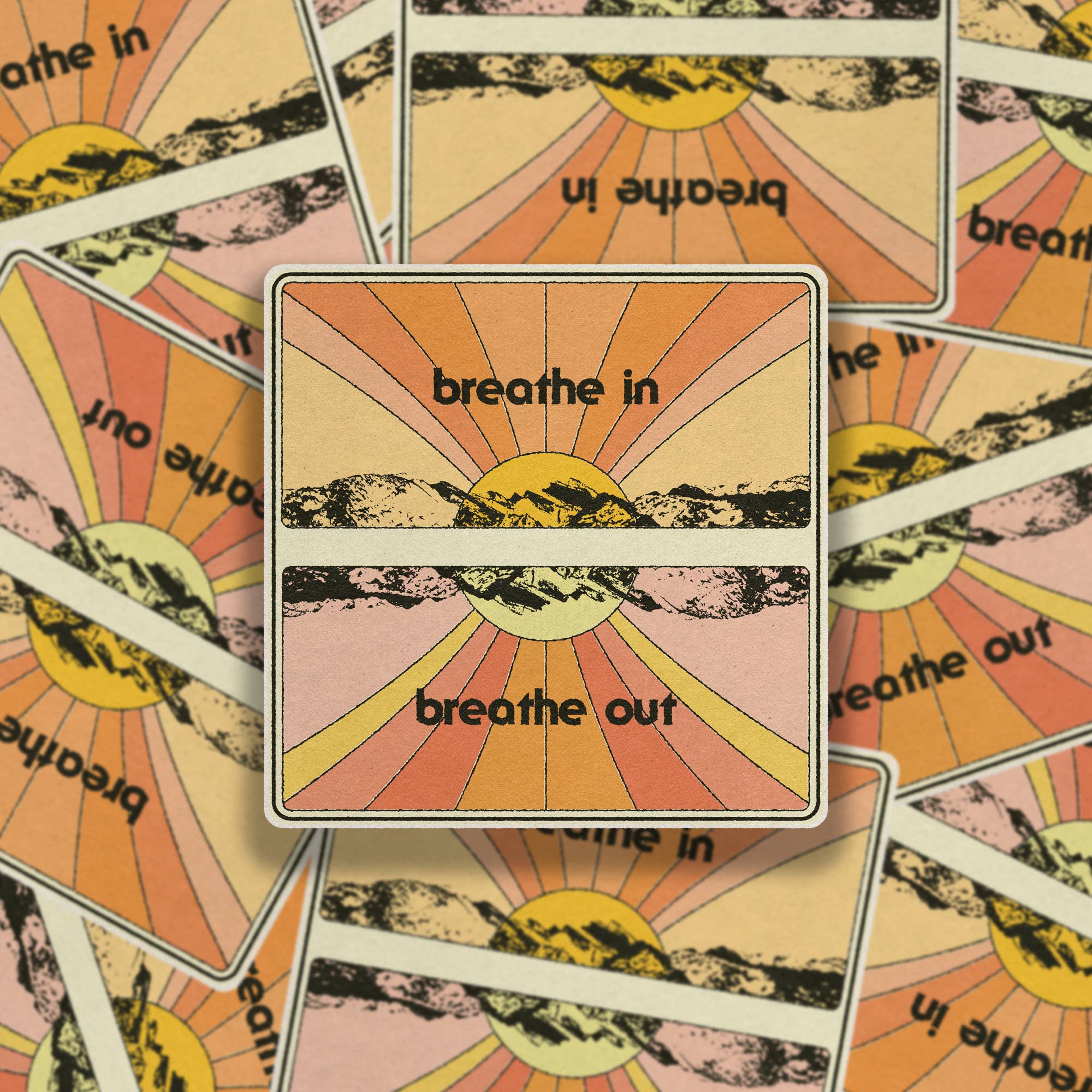 Breathe in Breathe Out Sticker - Spiral Circle