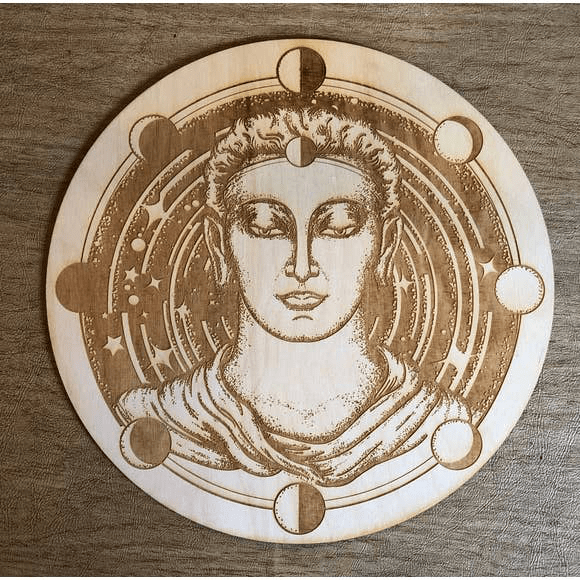 Buddha Crystal Grid | 6 inches - Spiral Circle