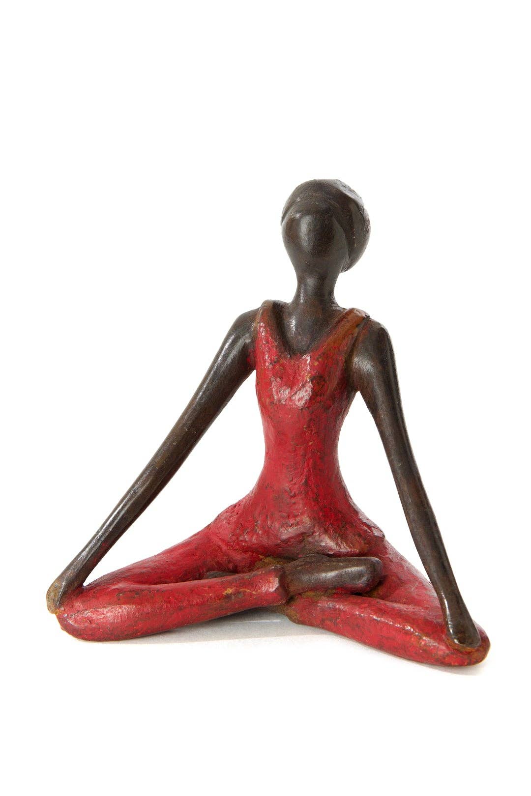Burkina Bronze Yoga Lotus Pose Sculpture - Spiral Circle