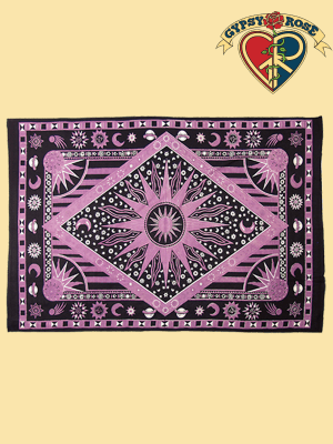 BURNING SUN TAPESTRY TWIN TAPESTRY - Spiral Circle