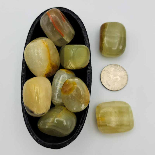 Calcite, Green (Tumbled) | Heart, Purpose - Spiral Circle