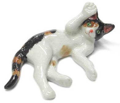 Calico Kitten Northern Rose Porcelain Mini Figurine - Spiral Circle