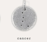 Cancer Zodiac Constellation Charm - Spiral Circle