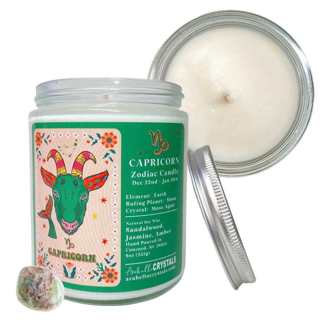 Capricorn Zodiac Jar Candle - Spiral Circle
