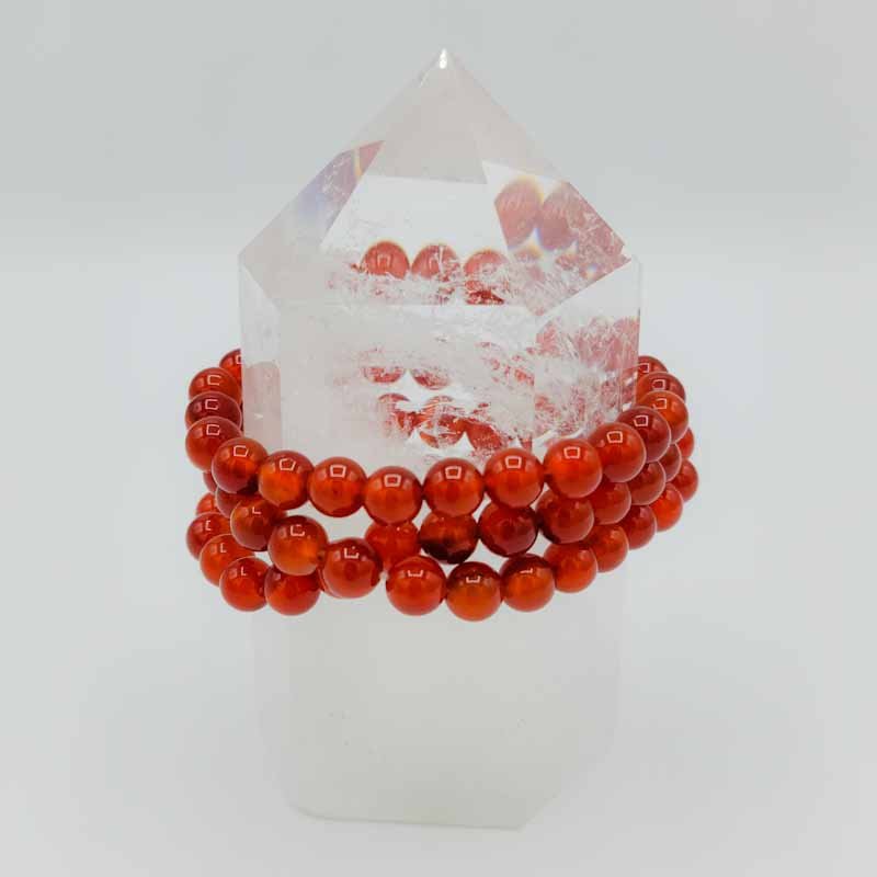 Carnelian | Courage and Clearing | Stone Beaded Bracelet | 8mm - Spiral Circle