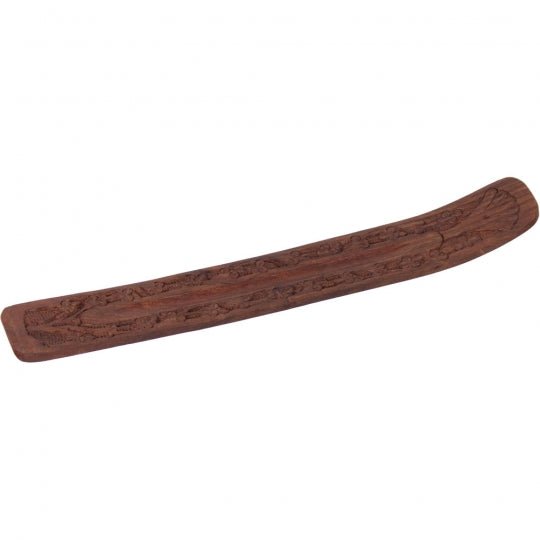 Carved Flowers | Wood Incense Holder - Spiral Circle