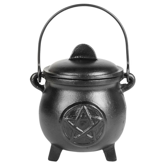 Cast Iron Cauldron Pentacle - Spiral Circle
