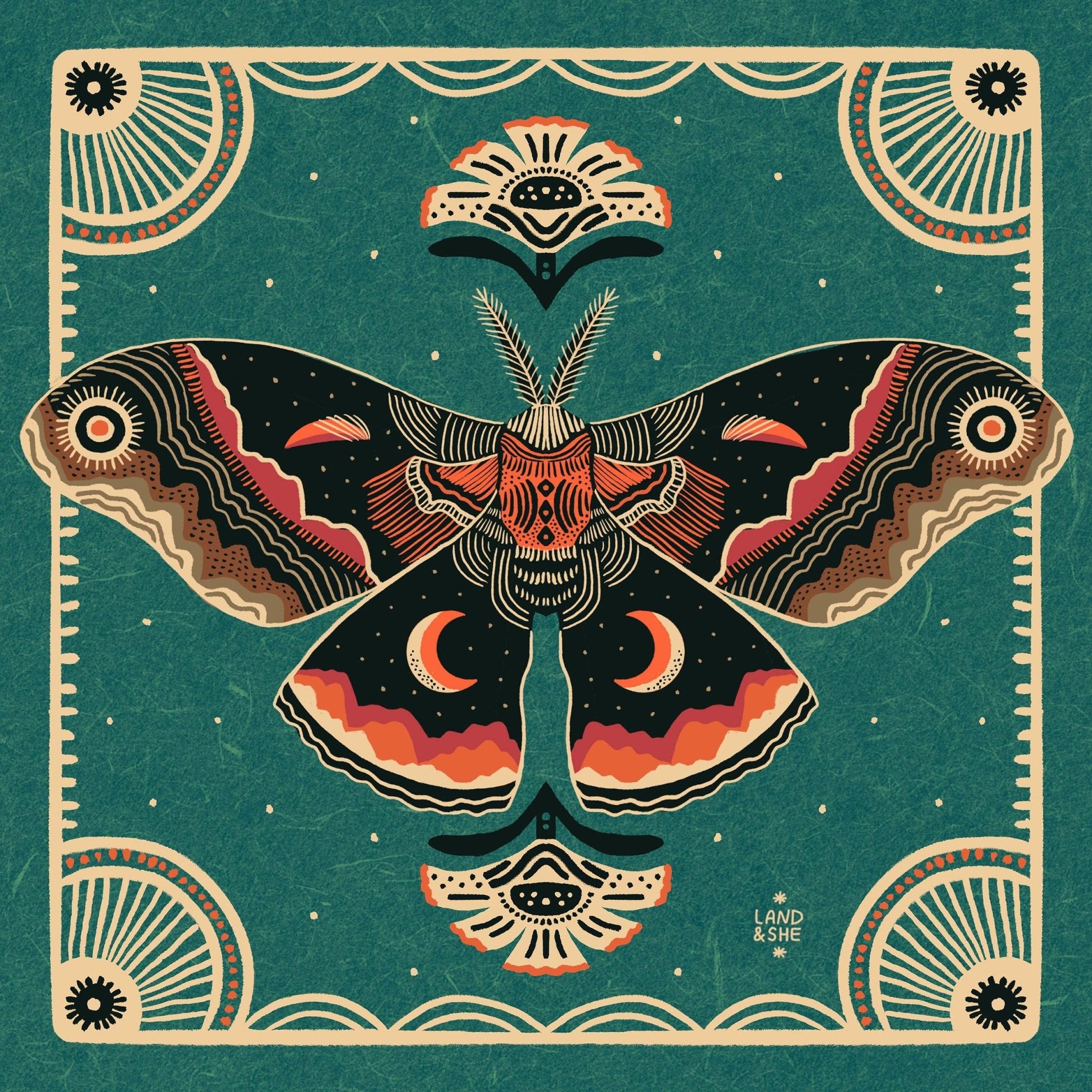 Cecropia Moth | Art Print - Spiral Circle