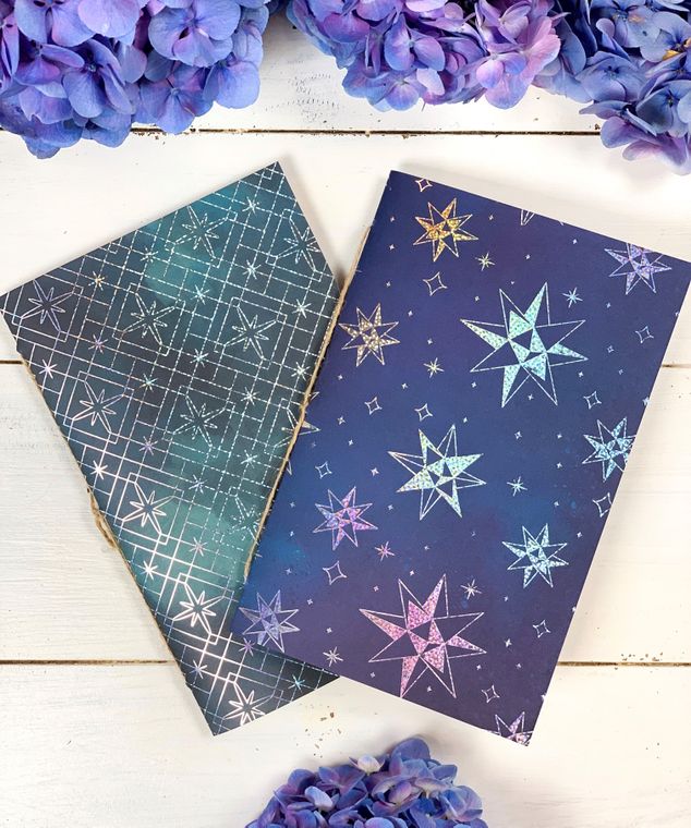 Celestial Astrology Journal | Foil Print, Coffee-Dyed Paper - Spiral Circle