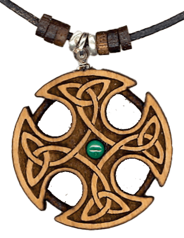 Celtic Cross Zamulet Necklace - Spiral Circle