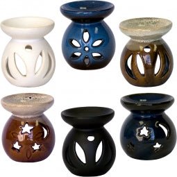 Ceramic Oil Burner | Assorted Designs - Spiral Circle