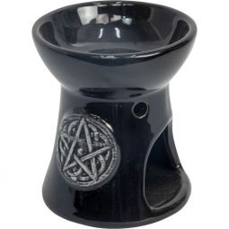 Ceramic Oil Burner | Pentacle - Spiral Circle