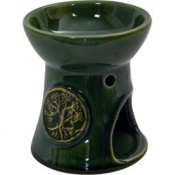 Ceramic Oil Burner | Tree of Life - Spiral Circle