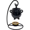 Ceramic Oil Burner w/ Stand | Hanging Cauldron - Spiral Circle