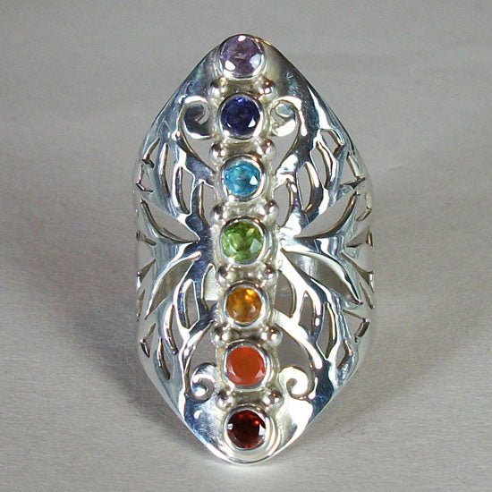 Chakra Filigree Ring | Sterling Silver - Spiral Circle