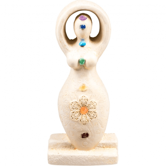 Chakra Goddess Figurine | Gypsum Cement - Spiral Circle