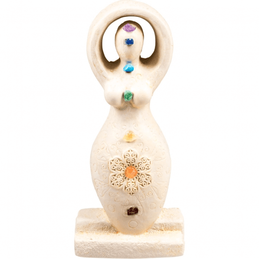 Chakra Goddess Figurine | Gypsum Cement - Spiral Circle