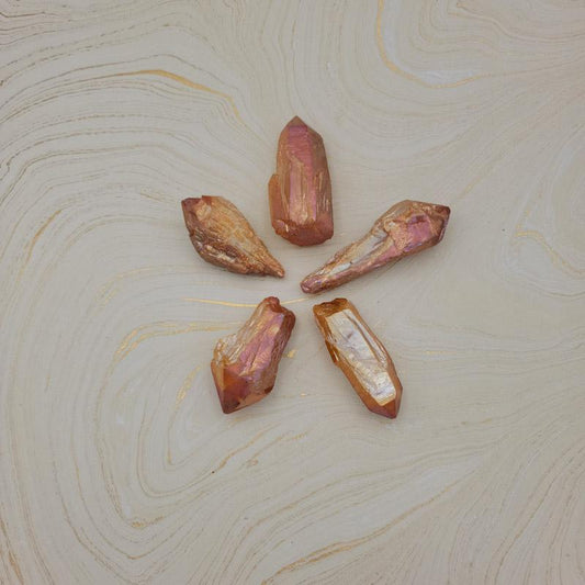 Champagne Quartz Point - Spiral Circle