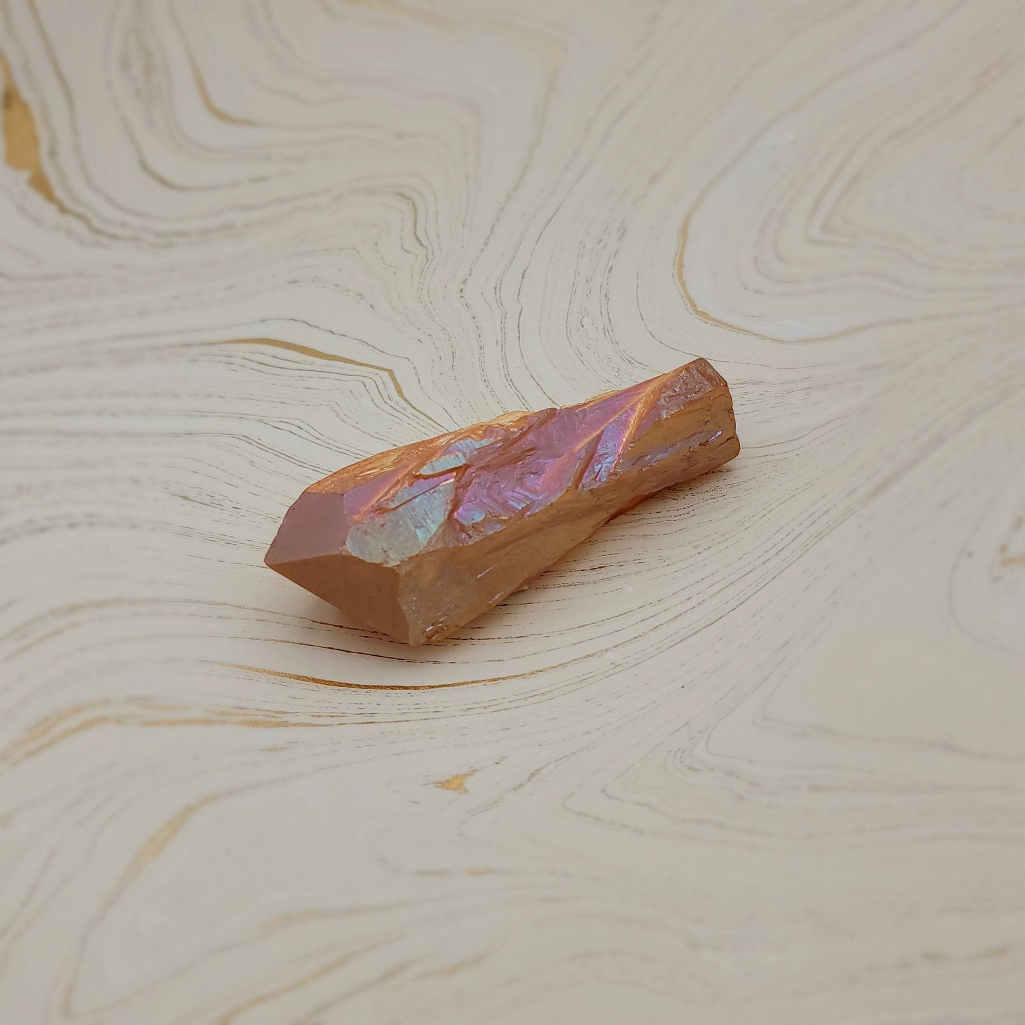 Champagne Quartz Point - Spiral Circle