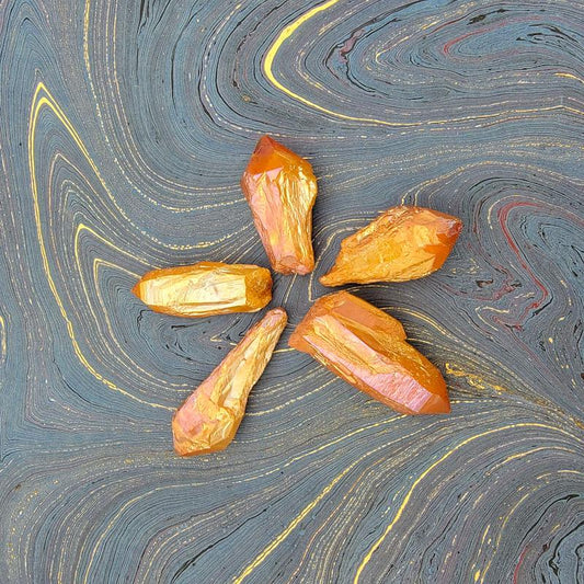 Champagne Quartz Point - Spiral Circle