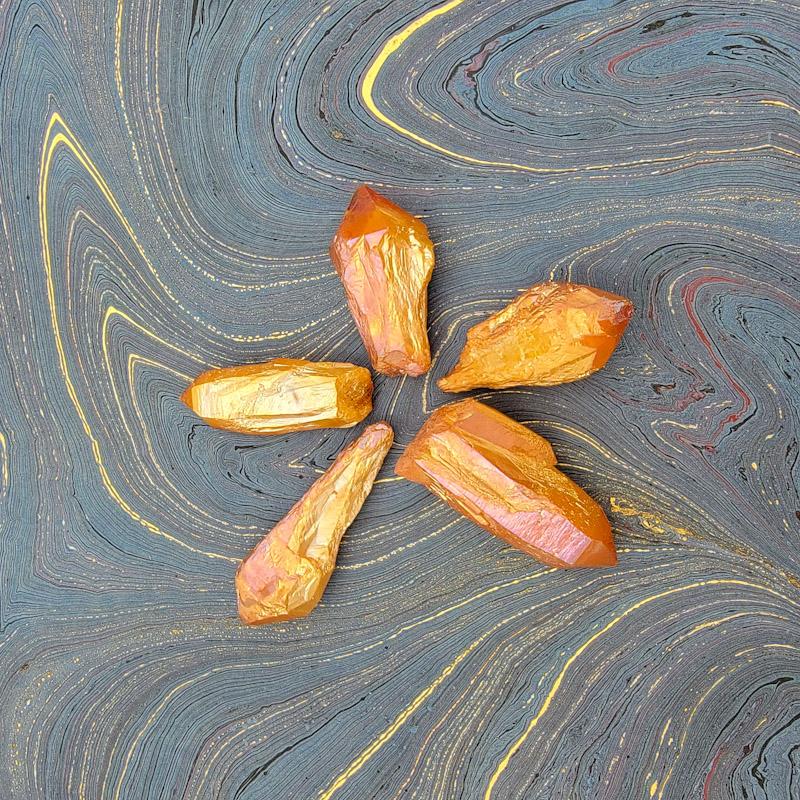 Champagne Quartz Point - Spiral Circle