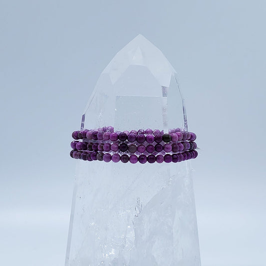 Charoite | Transformation | Stone Beaded Bracelet | 4mm - Spiral Circle